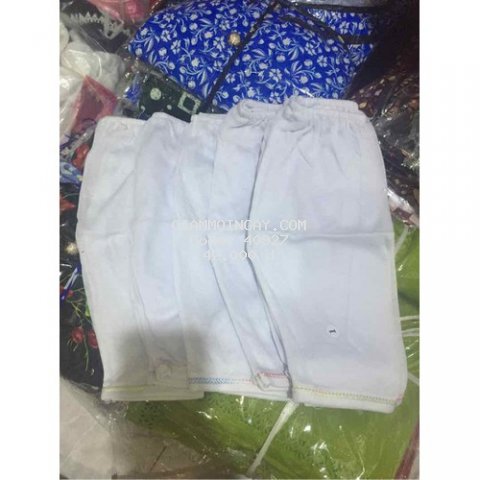10 quần dài trắng sơ sinh loại mỏng