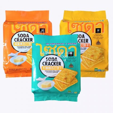 Bánh Quy SoDa Cracker 400g combo 3 gói đủ vị