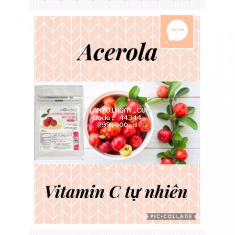 Bột sơ ri Acerola 200g Vitamin C tự nhiên - Vua của Vitamin