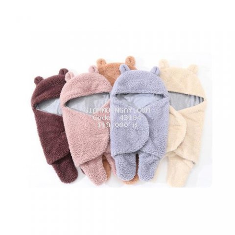 Chăn quần dạng khăn ủ kén quấn nhộng lông cừu cho trẻ sơ sinh - áo lông ủ ấm cho bé