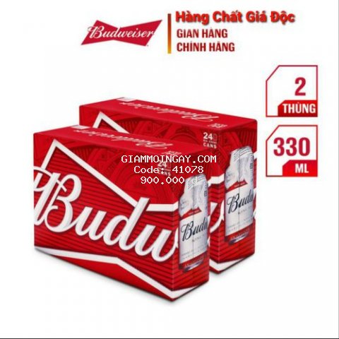 Combo 2 Thùng Bia Budweiser 330ml 48 lon ( CHỈ GIAO HÀNG KHU VỰC MIỀN NAM )