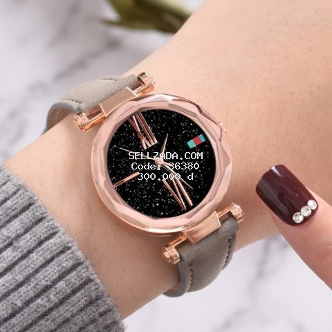 Đồng hồ nữ dây da đính đá Saphire bán chạy nhất mẫu mới Hàn Quốc 2019