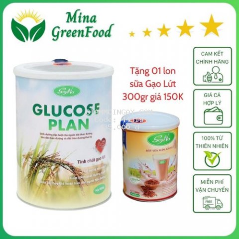 [Freeship + Quà 150K] Sữa Thực Vật Glucose Plan SoyNa 800gr Mina GreenFood MIGP800, Sữa cho người tiểu đường với tinh chất gạo Lứt, Sữa thực dưỡng SoyNa