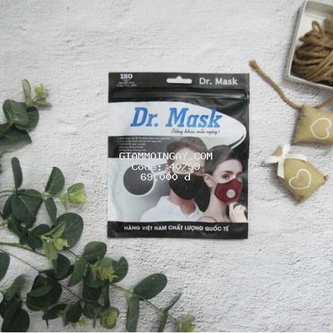 Khẩu Trang Vải 3D Người Lớn Có Van Thở - Dr.Mask (Giao màu ngẫu nhiên)
