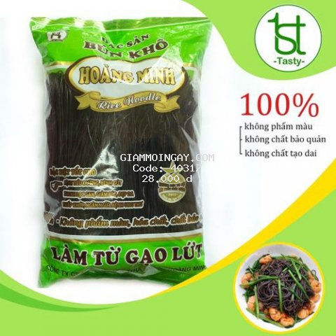 Mì bún gạo lứt đen Hoàng Minh phù hợp ăn kiêng,giảm cân,eatclean (500g)
