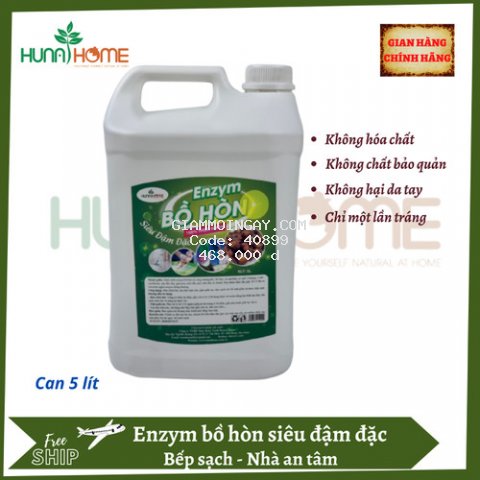 Nước tẩy rửa đa năng enzym bồ hòn Hunahome - bếp sạch nhà an tâm (can 5l)
