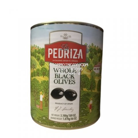Ô Liu (oliu/olives) đen nguyên trái nhãn hiệu La pedriza - hộp 3kg - Nhập khẩu Tây Ban Nha
