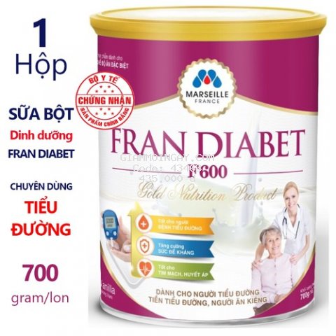 Sữa bột Fran Diabet F600 (dưỡng chất cho người tiểu đường)