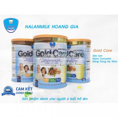 Sữa Gold Care Halan Milk - Đông Trùng Hạ Thảo - Nano Curcumin - Sữa Non 900gr