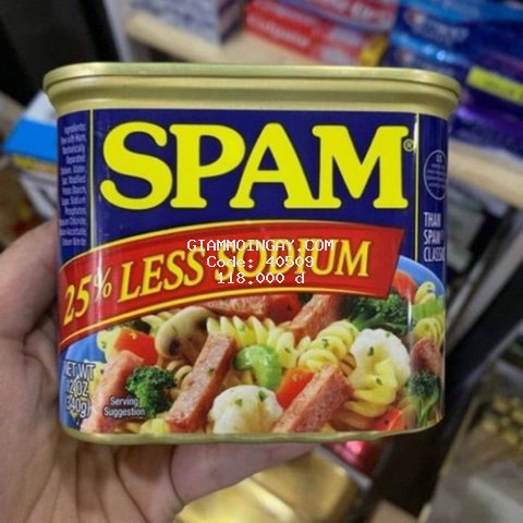 Thịt hộp Spam 25% Less Sodium Mỹ ( date xa )