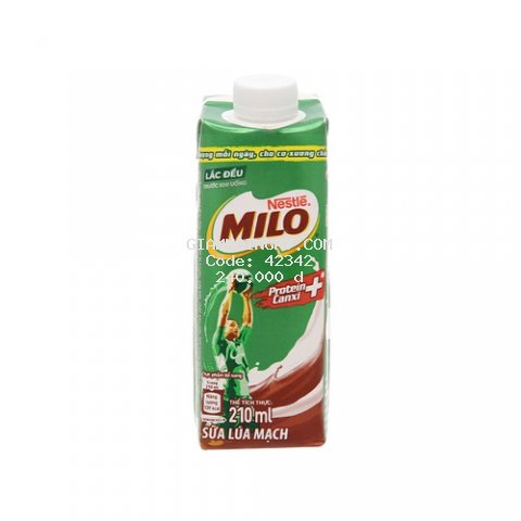 Thùng 24 hộp sữa lúa mạch Milo nắp vặn 210ml