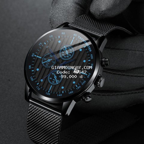 Đồng hồ nam cao cáp dây thép mành đen chạy lịch ngày ECONOMICXI - Thiết kế trẻ trung và cá tính