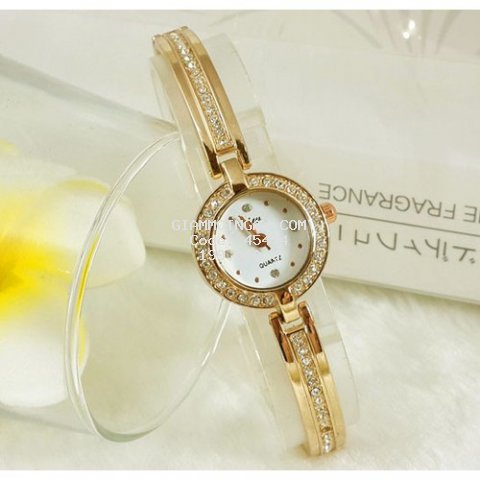 Đồng hồ nữ thời trang mặt và dây đính đá sang trọng JW013