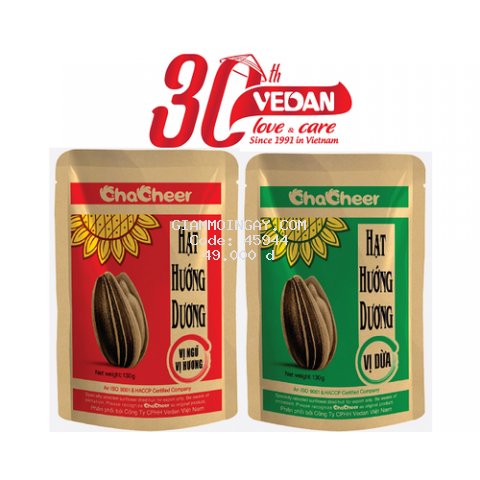 Hạt Hướng Dương Chacheer Dừa & Ngũ vị [ 130g/gói ]