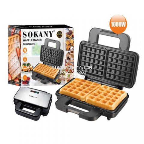 Máy làm bánh Waffle - Máy nướng bánh tàn ong đôi SOKANY