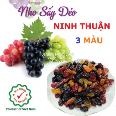 NHO SẤY DẺO Ninh Thuận 3 màu 1KG Hàng Việt Nam dẻo ngọt chua thanh