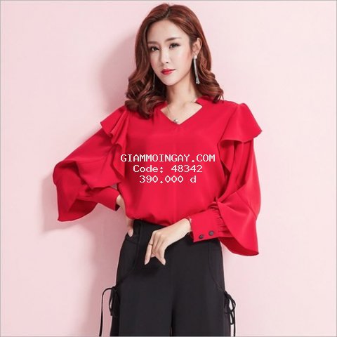 A18055 Áo chiffon nữ dài tay cao cấp hàng nhập