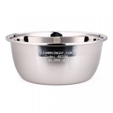 Chậu inox cao cấp dày dặn có viền cầm tay đường kính 24 cm