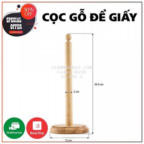 Cọc gỗ cắm giấy cuộn lau đa năng