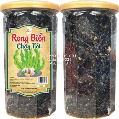 COMBO 2 HŨ RONG BIỂN CHÁY TỎI THƠM NGON BỔ DƯỠNG HIỆU SK FOOD- MỖI HŨ 100G