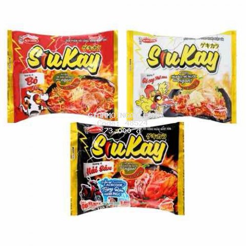 Combo 5 gói mì SiuKay vị Hải sản/Bò Cay 128g - Mì cay 7 cấp độ SiuKay - Thách thức mọi vị giác