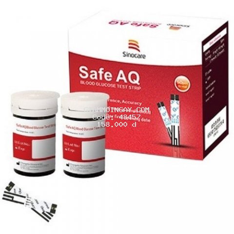 Combo hộp 50 que thử đường huyết và 50 kim lấy máu cho máy đo đường huyết Sinocare Safe AQ