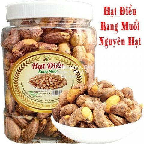 Hạt điều rang muối vỏ lụa giòn thơm - Hũ 500g sấy chín bổ dưỡng SK FOOD