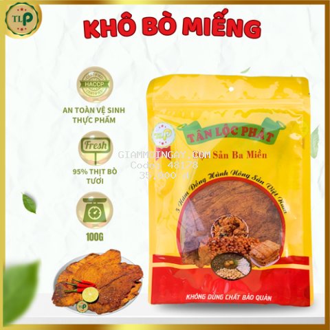 KHÔ BÒ MIẾNG MỀM TÂN LỘC PHÁT BỊCH 100G