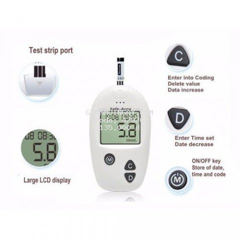 Máy đo đường huyết - Máy đo đường huyết SINOCARE chính hãng ĐỨC TẶNG 25  que thử và 25 kim