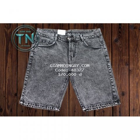 Quần short jean nam co giãn size lớn màu Muối Tiêu