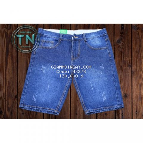 Quần short jean nam không giãn cotton 100% big size