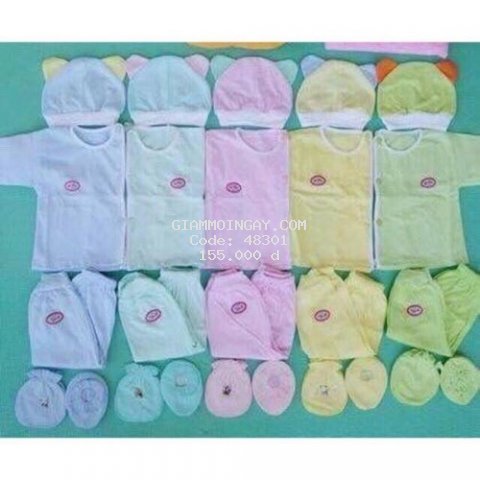 SET 5 BỘ BABY BORN+5 MŨ SƠ SINH+5 BAO TAY CHÂN