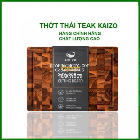 Thớt Gỗ Teak KAIZO Phong Cách Âu Mỹ Cắt Thái Chặt Hoặc Trang Trí Thức Ăn Có Rãnh Thoát Nước Cao Cấp