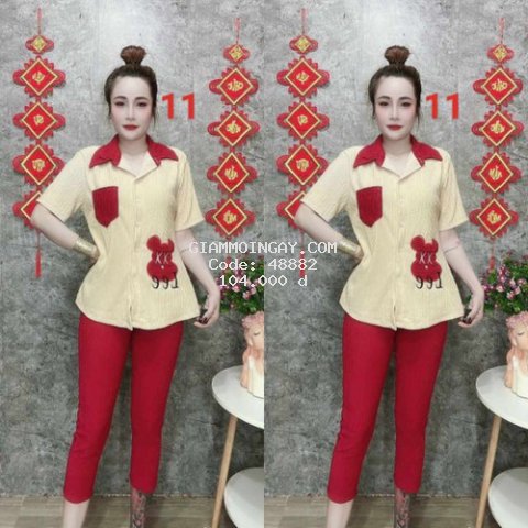Bộ Xốp Nhật 45 đến 65kg - quần 7 tấc có túi -ảnh thật - cho xem hàng