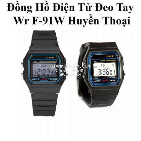 Đồng Hồ Điện Tử Đeo Tay WR F-91W Huyền Thoại (Đen)