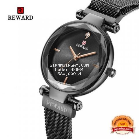 Đồng hồ thời trang nữ Reward - Đẹp long lanh - Nhập khẩu xịn - Màu đen ngọc 3096L