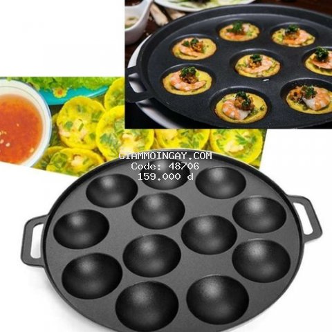 Dụng cụ Khuôn đổ bánh khọt 12 lỗ, BÁNH CĂN 12 LỖ chống dính cho gia đình cao cấp