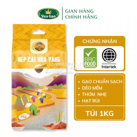 GẠO NẾP CÁI HOA VÀNG TÚI 1KG