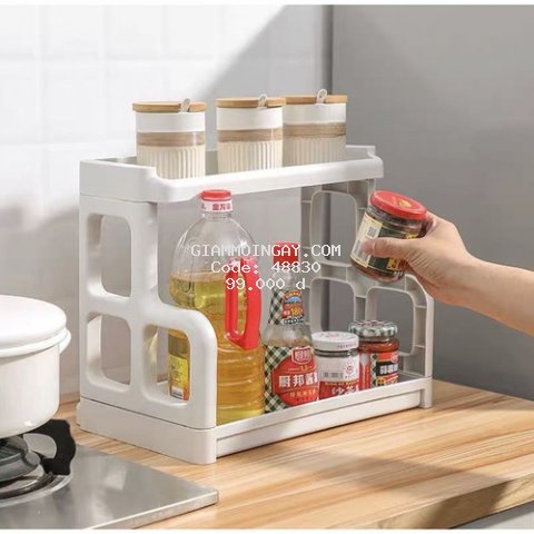 Giá Đựng Gia Vị Nhà Bếp, Kệ Bếp 2 Tầng Thông Minh