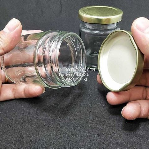 Hũ thủy tinh đựng yến chưng 120ml (combo 20 cái) nắp thiếc vàng - Hủ đựng gia vị, mật ong, dầu dừa, thực phẩm