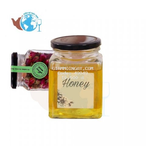 Hủ thủy tinh VUÔNG 730ML nắp thiếc đen đựng thực phẩm