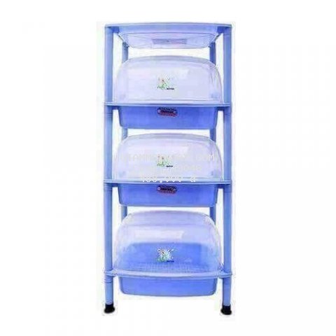 Kệ để chén tách nhựa Việt Nhật 3 tầng có nắp