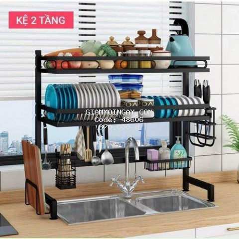 Kệ Úp Chén Bát Trên Bồn Rửa 1, 2 Tầng