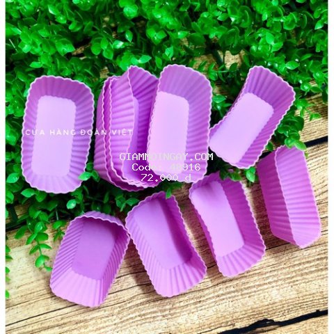 Khuôn silicon chữ nhật làm bánh bột lọc - Combo 10 khuôn