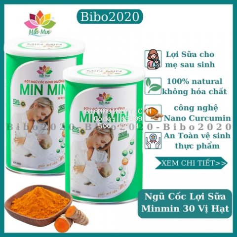 Ngũ Cốc Lợi Sữa,Minmin,Dinh Dưỡng Sau Sinh 30 Vị Hạt( 2 hộp) HỖ trợ phí vận chuyển