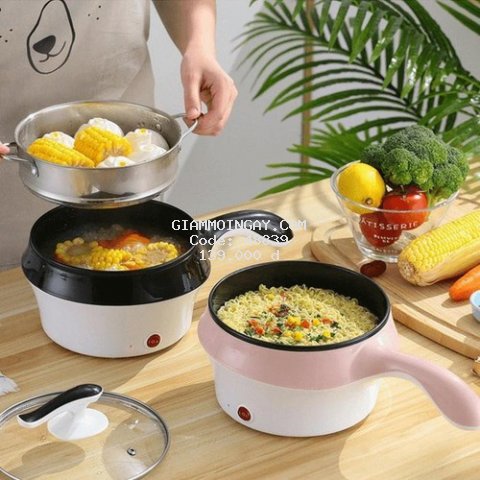Nồi điện mini đa năng chống dính - Kèm vỉ hấp
