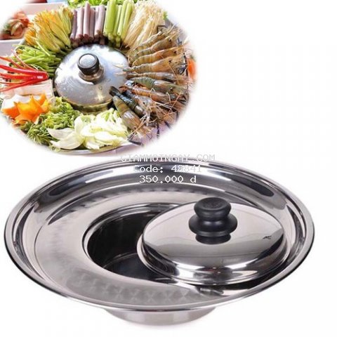 Nồi lẩu mâm vành 20cm Thaphafac inox cao cấp loại 1 dùng được cho bếp từ