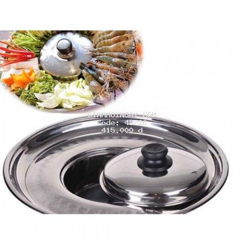 Nồi lẩu Mâm vành 42cm Thaphafac inox cao cấp nấu được cả trên bếp từ