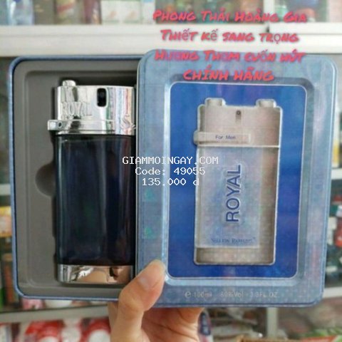 NƯỚC HOA NAM ROYAL THIẾC 100ML, PHONG THÁI HOÀNG GIA, THIẾT KẾ SANG TRỌNG